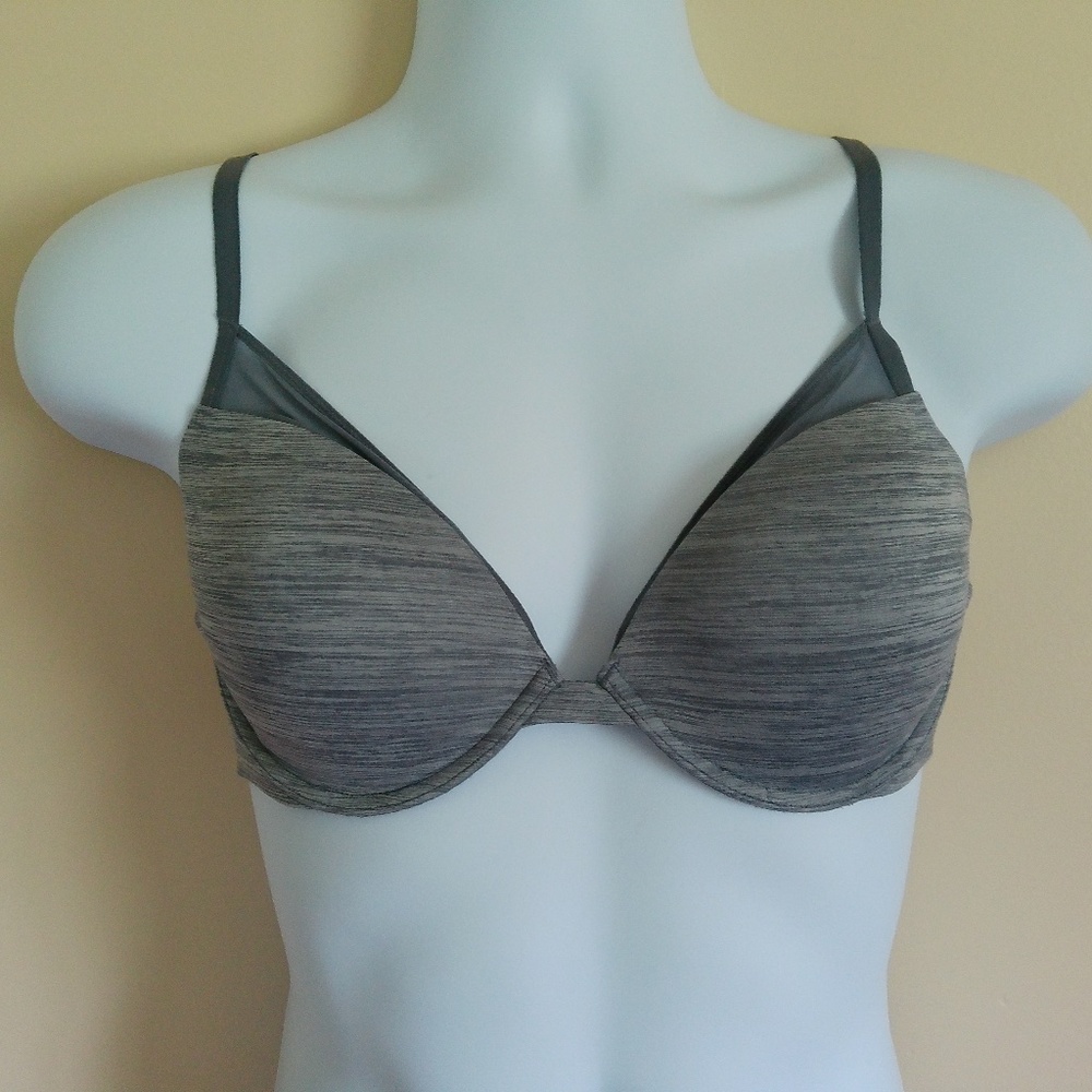 Victoria's Secret Gray Padded Plunge Bra